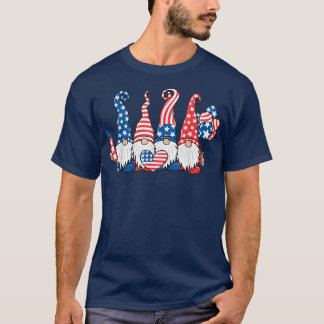 T-shirt Drapeau patriotique américain 4 juillet Gnome B