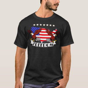 T-shirt Drapeau patriotique de l'aigle américain Freedom U