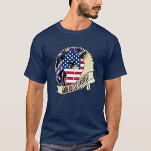 T-shirt Drapeau Patriotique DIEU BLESS AMERICA