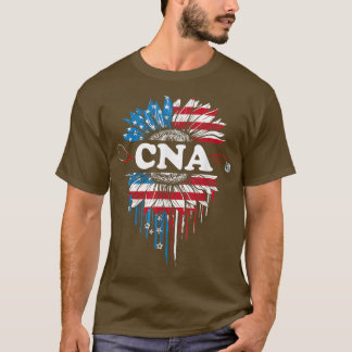T-shirt Drapeau Patriotique Tournesol USA CNA Stethoscope 