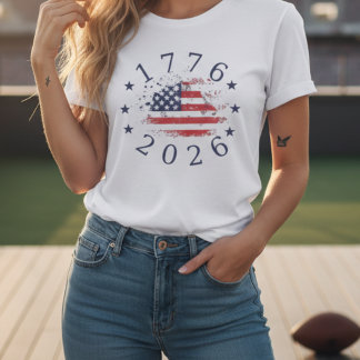 T-shirt Drapeau patriotique USA 1776-2026 Amérique 250 ans