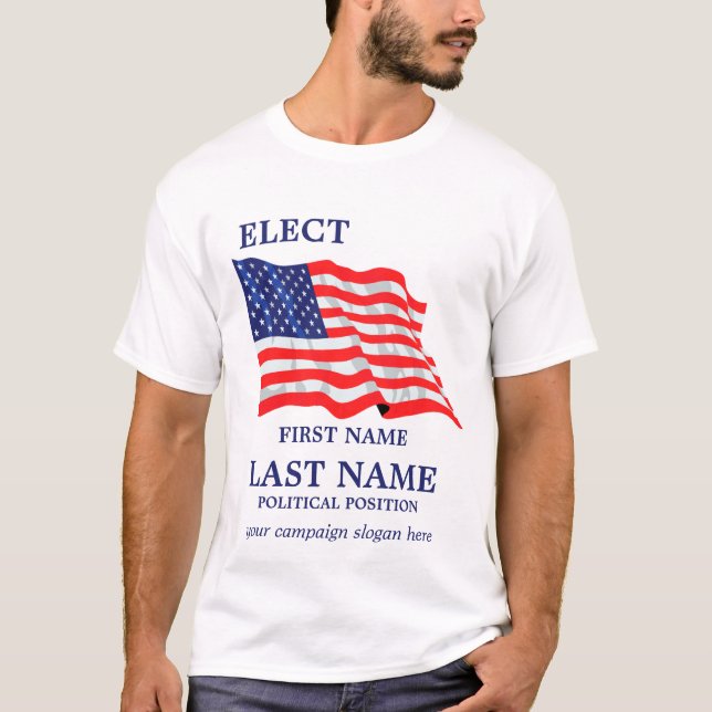 T-shirt Drapeau Patriotique USA Campagne politique Personn (Devant)