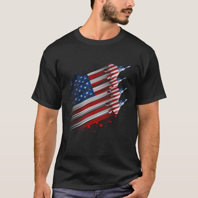 T-shirt Drapeau Patriotique USA Jets Boys 4 juillet (Devant)