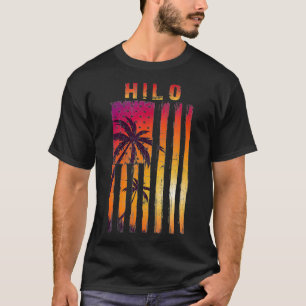 T-shirt Drapeau patriotique vintage Hilo, Hawaï