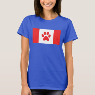 T-shirt Drapeau Paw Canada - Drôle canadien amusant