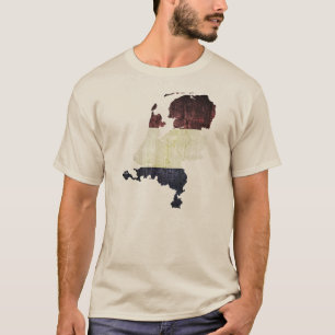 T-shirt Drapeau Pays-Bas vintage et carte 2