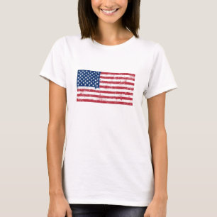 T-shirt Drapeau peint des Etats-Unis