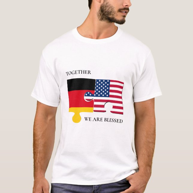 T-shirt Drapeau personnalisé ALLEMAND AMÉRICAIN (Devant)