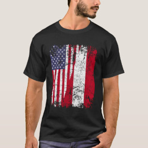 T-shirt Drapeau péruvien à moitié américain