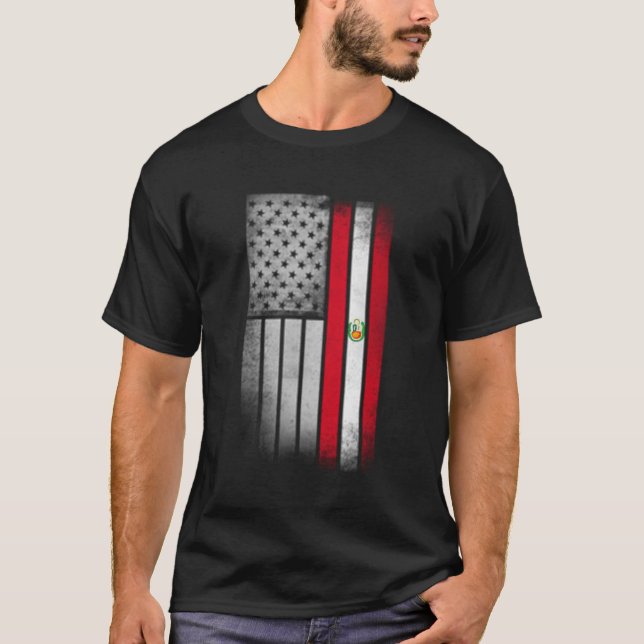 T-shirt Drapeau péruvien américain (Devant)