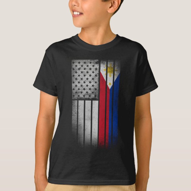T-shirt Drapeau philippin américain (Devant)