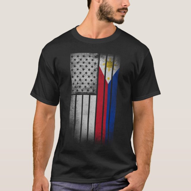 T-shirt Drapeau philippin américain (Devant)
