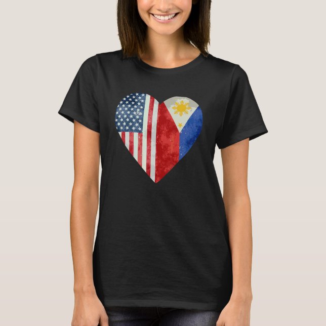 T-shirt Drapeau philippin américain des Philippines (Devant)