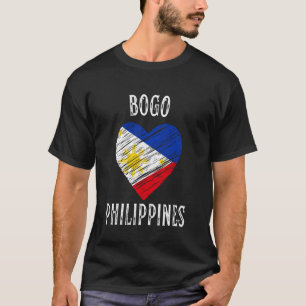 T-shirt Drapeau Philippines Cœur Ville Bogo