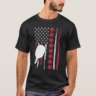 T-shirt Drapeau Pickleball Paddle Patriotique US 4 juillet