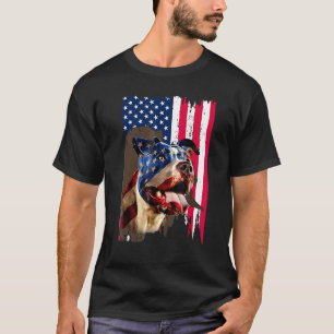 T-shirt Drapeau Pitbull américain 4 juillet Pitbull Patrio
