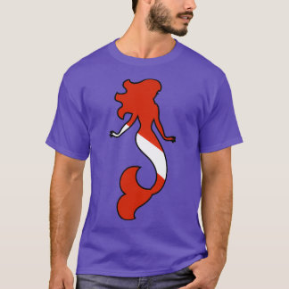 T-shirt Drapeau Plongée Plongée Sirène Diver Down