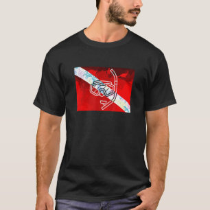 T-shirt Drapeau Plongée Snorkel Dive Masque Plongée Plongé