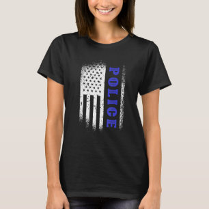 T-shirt Drapeau policier Chien de police
