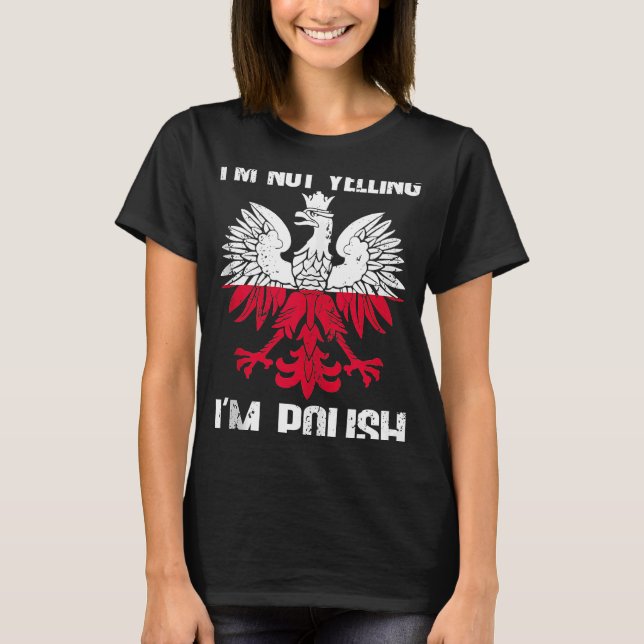 T-shirt Drapeau polonais De Je ne hurle Pas Je suis Polona (Devant)