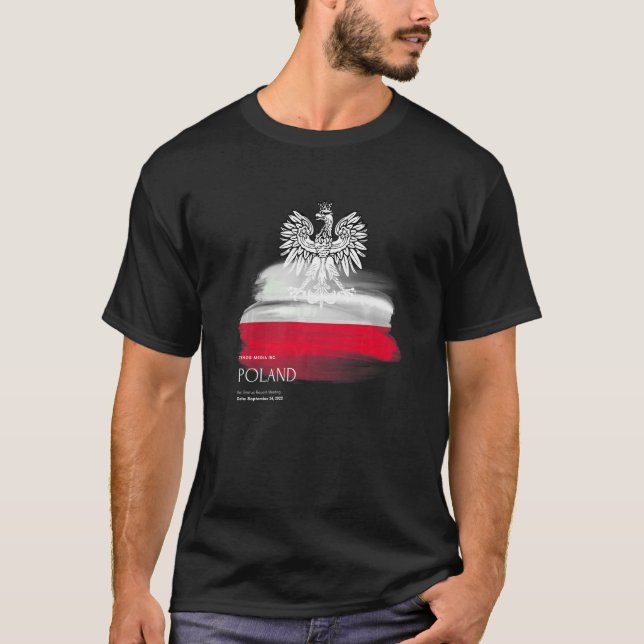 T-shirt Drapeau polonais patriotique Polska Souvenir Amour (Devant)
