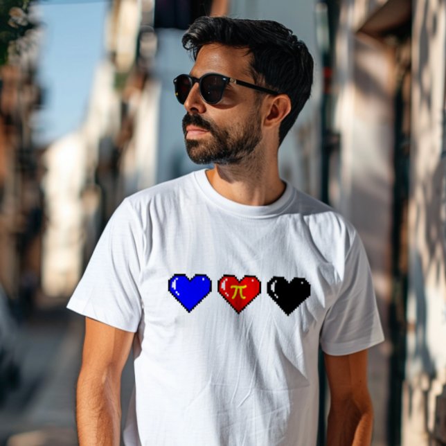 T-shirt Drapeau Polyamory Coeur Pixel (Créateur téléchargé)