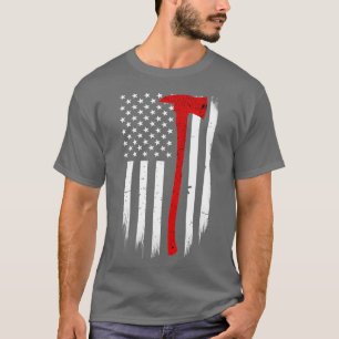 T-shirt Drapeau pompier mince ligne rouge Ax classique TSh