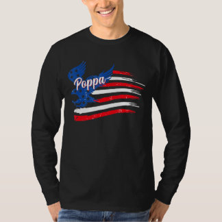 T-shirt Drapeau Poppa 4 juillet Poppa Eagle