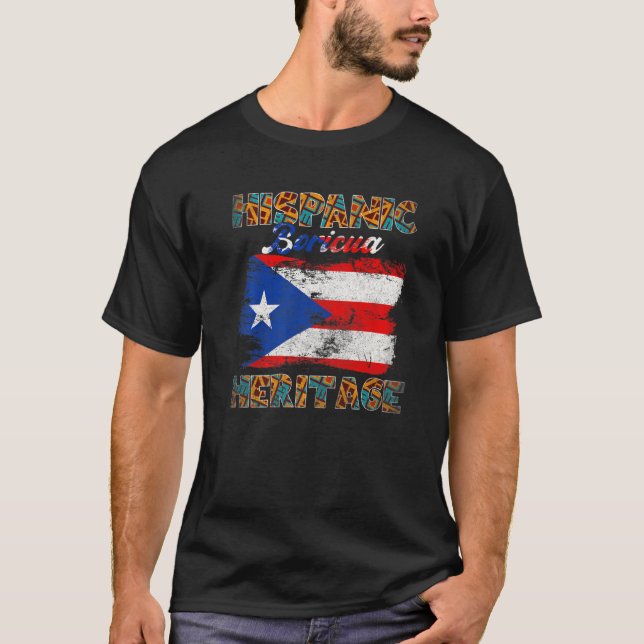 T-shirt Drapeau porto-ricain du Mois du patrimoine hispani (Devant)