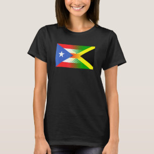 T-shirt Drapeau porto-ricain jamaïcain Jamaïque Porto Rico