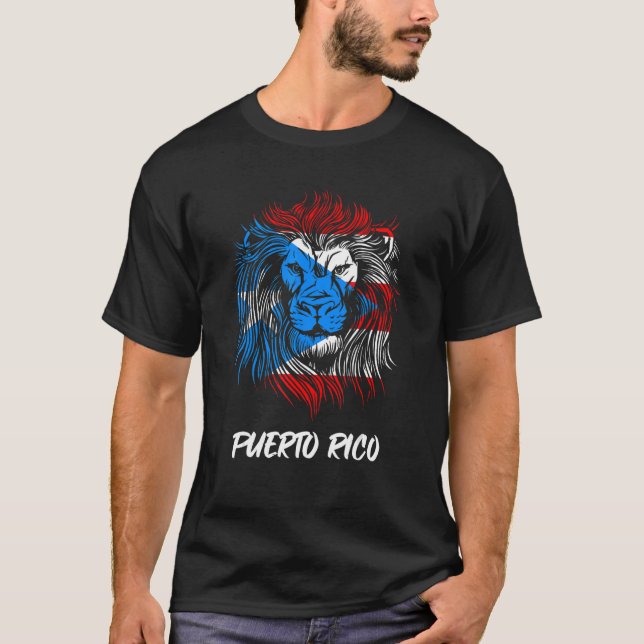 T-shirt Drapeau porto-ricain Lion Porto Rico (Devant)