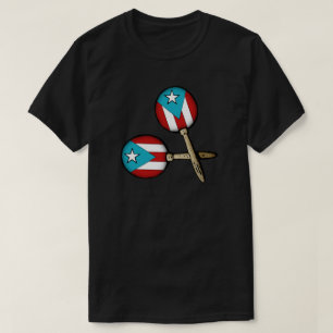 T-shirt Drapeau porto-ricain Maracas Boricua Instruments