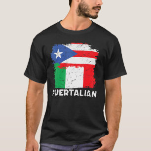 T-shirt Drapeau Portoricain Et Italien