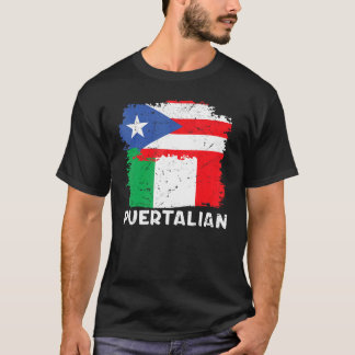 T-shirt Drapeau Portoricain Et Italien