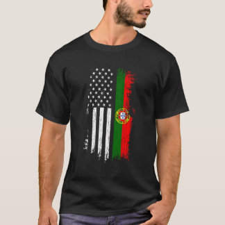 T-shirt Drapeau portugais américain - Fierté Portugal Usa