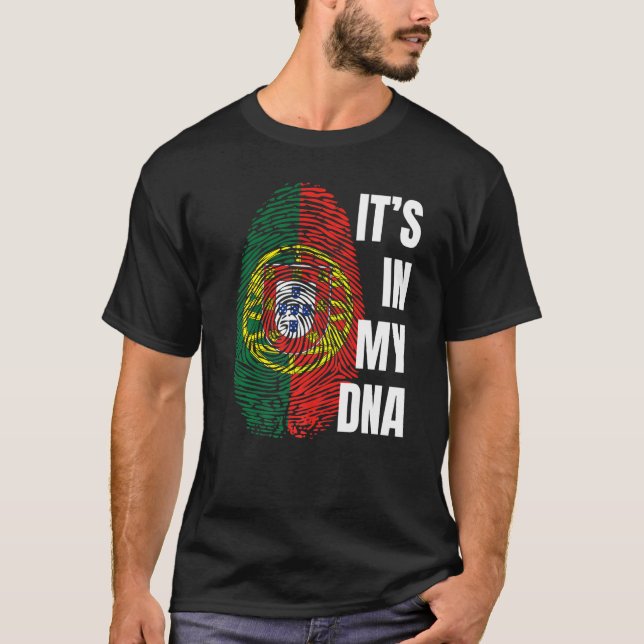 T-shirt Drapeau portugais Dna Empreinte d'empreintes digit (Devant)