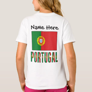 T-shirt Drapeau portugais personnalisé avec nom