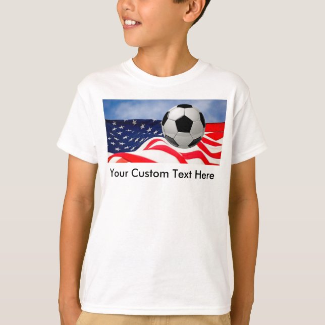 T-shirt drapeau pour enfants soccer avec les USA (Devant)