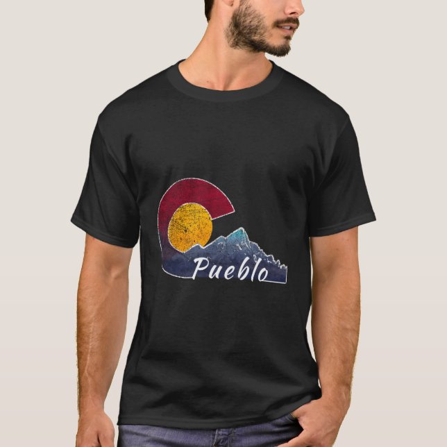 T-shirt Drapeau Pueblo Colorado inspiré (Devant)