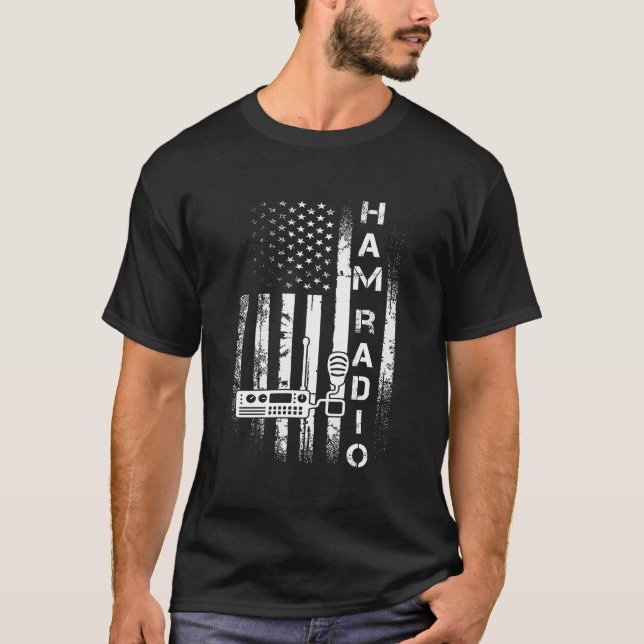 T-shirt Drapeau radio de jambon amateur (Devant)