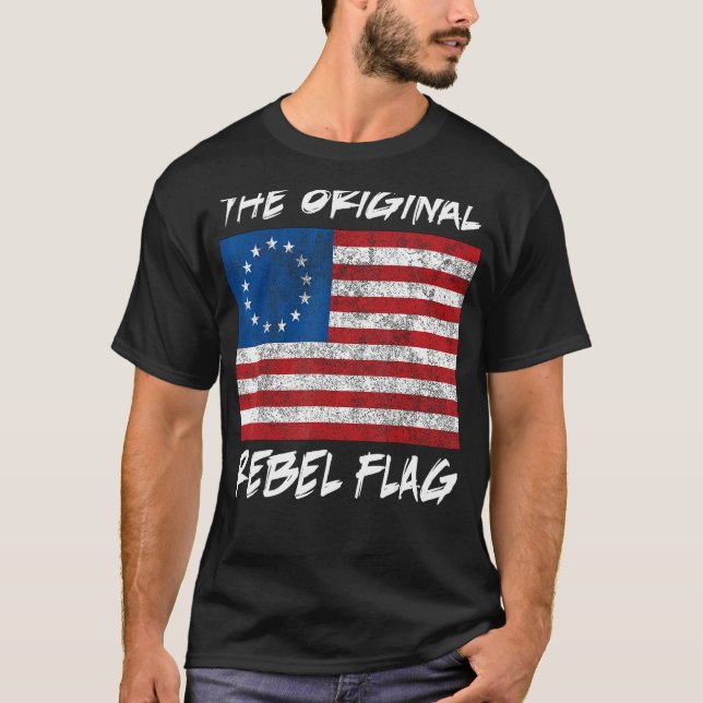 T-shirt Drapeau Rebel 1776 Betsy Ross (Devant)