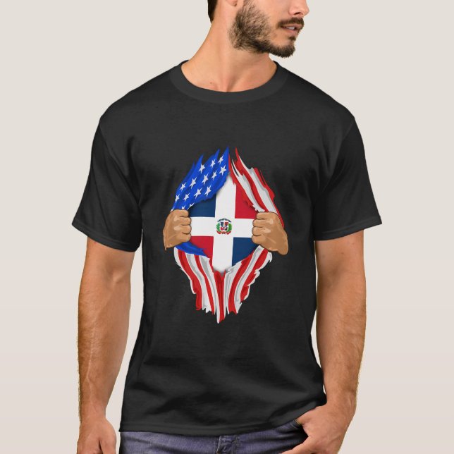 T-shirt Drapeau République Dominicaine (Devant)