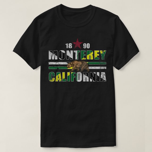 T-shirt Drapeau Retro 1890 Monterey California (Design devant)
