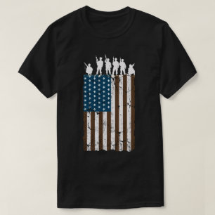 T-shirt Drapeau Rétro Américain des Soldats
