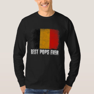 T-shirt Drapeau Retro Belgique Meilleures Fêtes des pères