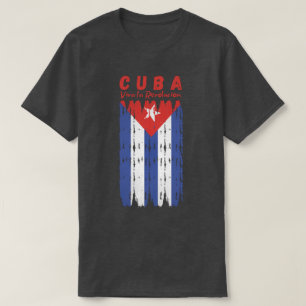 T-shirt Drapeau Rétro Cuba Viva La Révolution 