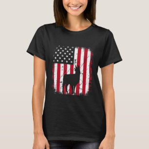 T-shirt Drapeau rétro Vintage Llama 4 juillet États-Unis