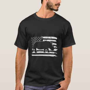 T-shirt Drapeau Rhino Usa 4 juillet Amérique
