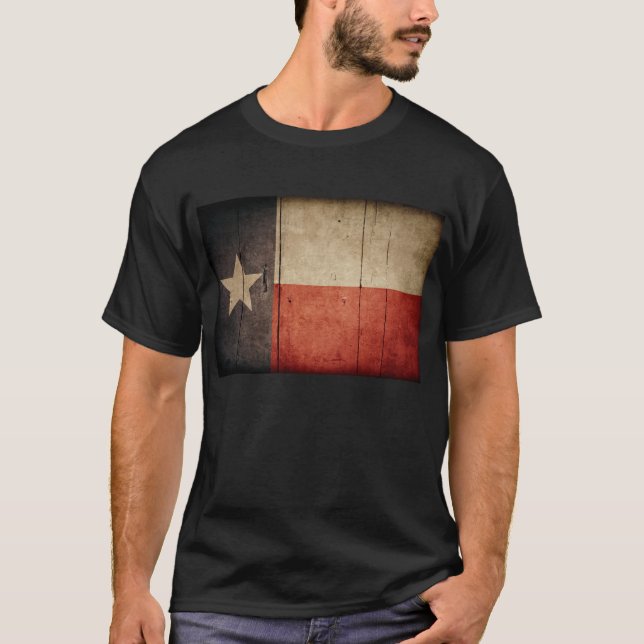 T-shirt Drapeau robuste de Wood Texas (Devant)