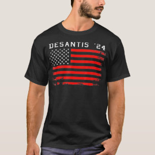 T-shirt Drapeau RON DESANTIS 2024 Tee DeSantis '24 Red USA